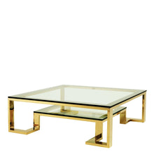 Load image into Gallery viewer, TWO LEVEL GOLD COFFEE TABLE
