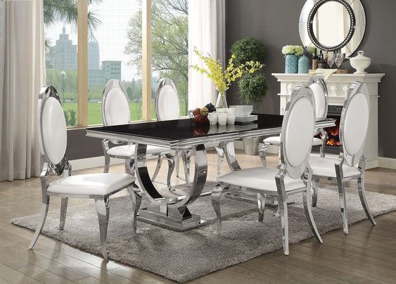 Figuera White Dining Table With 6 Chair's