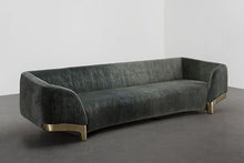 Load image into Gallery viewer, Smoke grey 3 seater Velvet sofa
