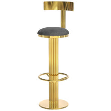 Load image into Gallery viewer, stainless steel finished in gold Bar Stool and Genuine Leather
