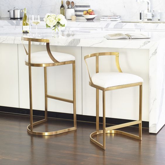 Stainless steel brass finished counter stools