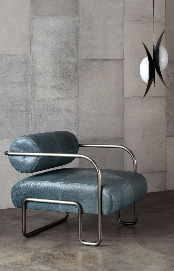 Pendant leather arm chair