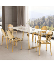 Load image into Gallery viewer, Brass finish stainless steel 5 piece dining set
