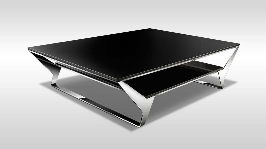 Modern black stainless steel coffee table