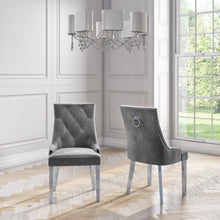 Load image into Gallery viewer, White marble Dining Table with 4 Grey Velvet Chairs &amp; 1 Bench
