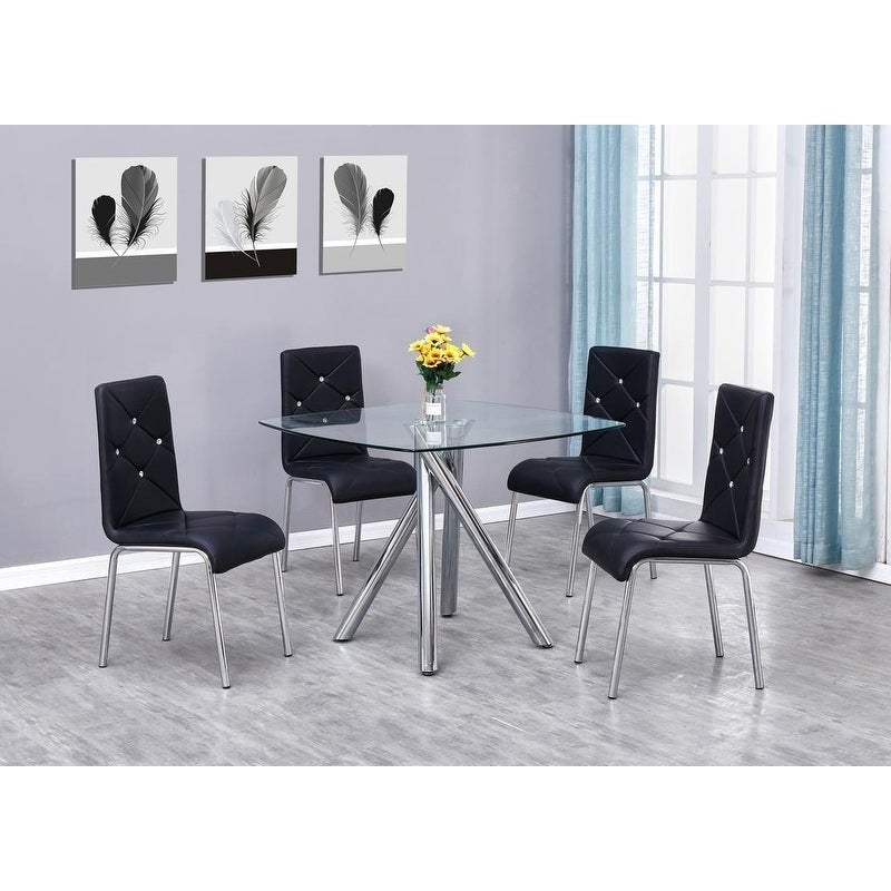 Simple black Templeton 5-Piece Dining Set