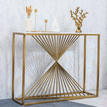 Load image into Gallery viewer, Gold foyer marble stainless steel console table
