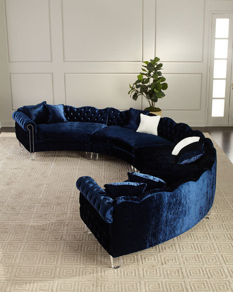 Pouf 4 Piece Velvet Sectional sofa