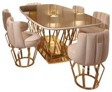 Load image into Gallery viewer, Bronze Crystal Dining Table with 6 chair&#39;s
