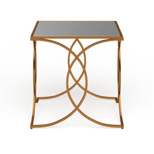 Load image into Gallery viewer, Milani Gold Geometric End Table w/ Mirrored Top
