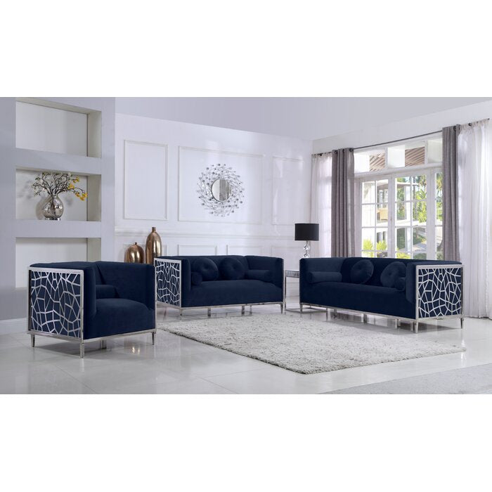 Pamela Configurable Blue Sofa Set