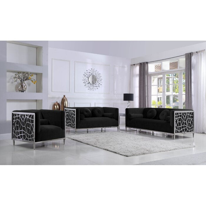 Pamela Configurable Black Sofa Set