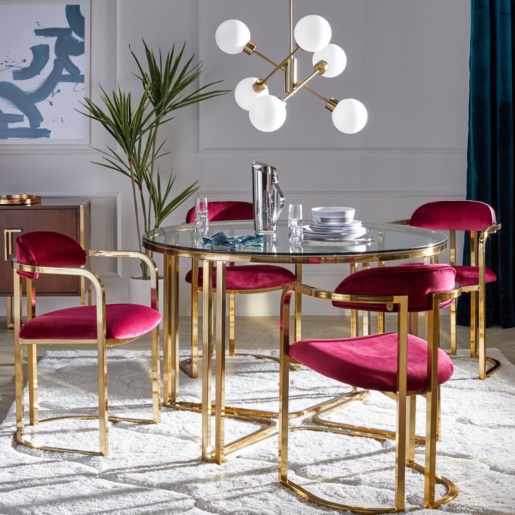 Retro Glam Dining Table with 4 Chair's