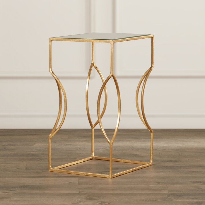 Rex Glass Top Sled End Table