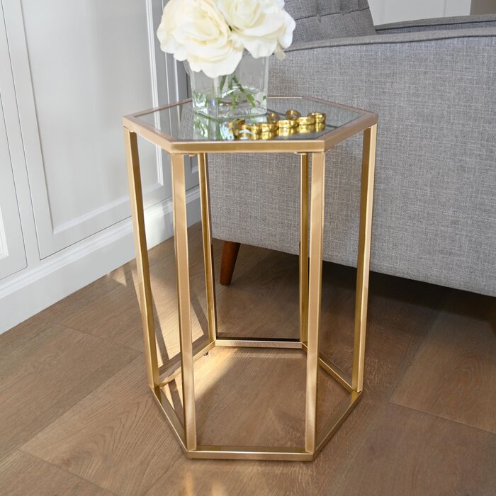 Tamra Glass Top Frame End Table