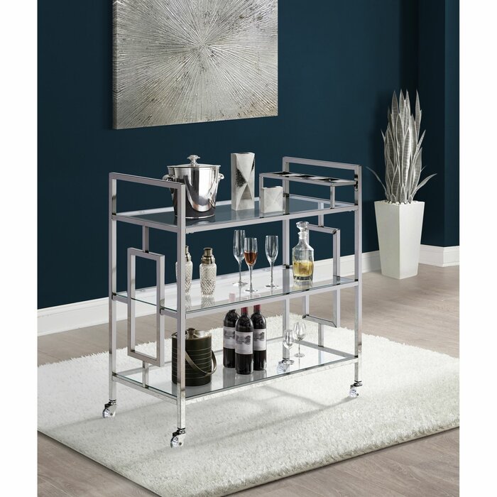 Treble Serving Bar Cart