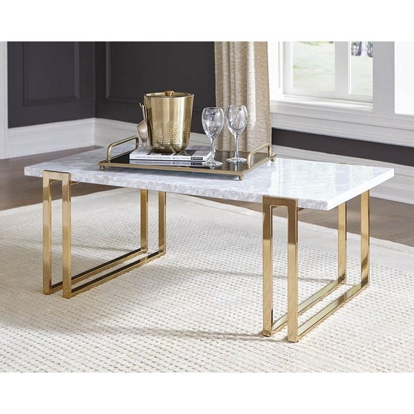 Madison White Marble Coffee Table