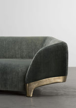 Load image into Gallery viewer, Smoke grey 3 seater Velvet sofa
