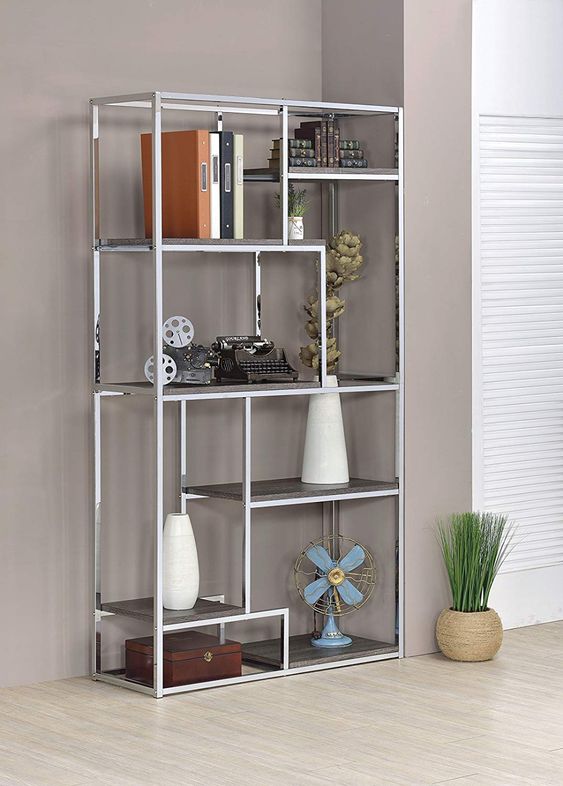 Contemporary 6 Shelf Bookcase