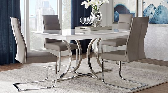 Regan Marble top Dining table with 4 Chair's