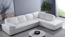 Load image into Gallery viewer, White leather low-profile modern sectional
