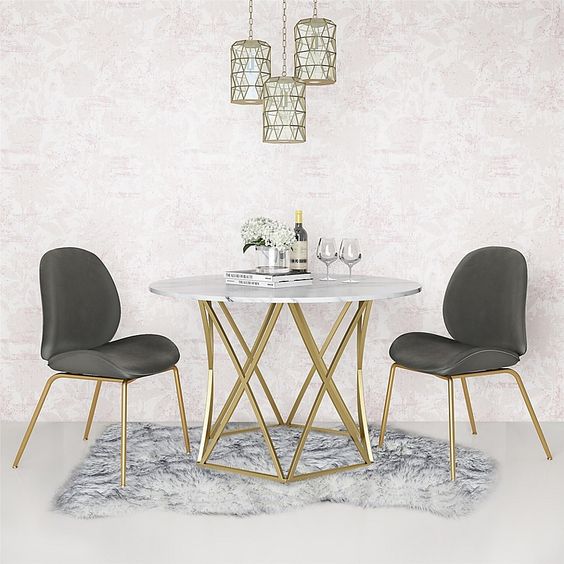 Elle Round Dining Table with 2 chair's