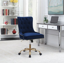 Load image into Gallery viewer, Modern Blue Velvet Office Chair
