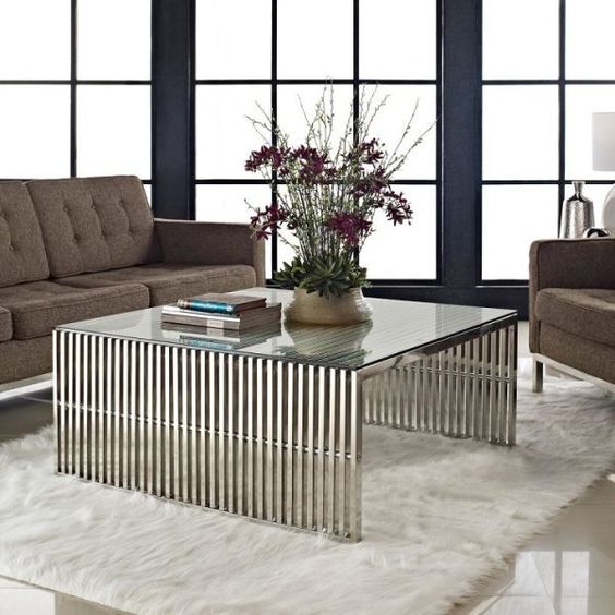 Modern Stainless steel Coffee Table