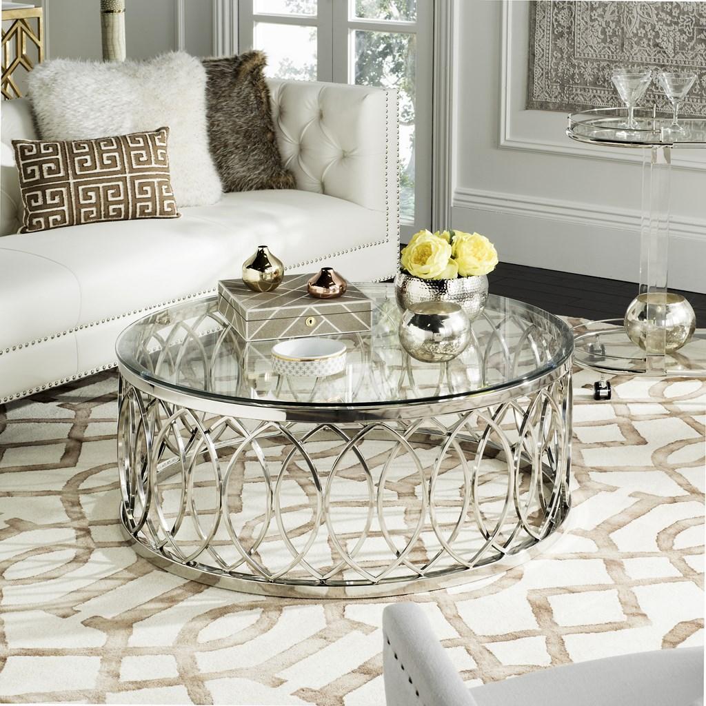 Kaufled Round glass coffee table