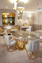 Load image into Gallery viewer, Bronze Crystal Dining Table with 6 chair&#39;s
