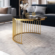 Load image into Gallery viewer, Modern Round Gold &amp; Gray Nesting Coffee Table
