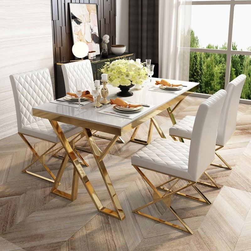 Modern White Dining Table with 4 chair's