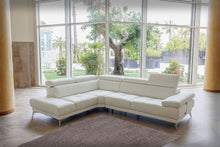 Load image into Gallery viewer, Modern Italian white leather sectional sofa
