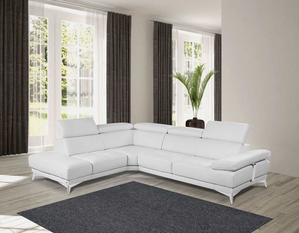 Modern Italian white leather sectional sofa