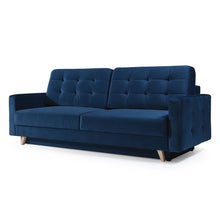 Load image into Gallery viewer, Navy blue fabric sofa
