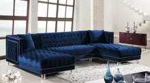 Load image into Gallery viewer, Navy blue/Black sectional sofa
