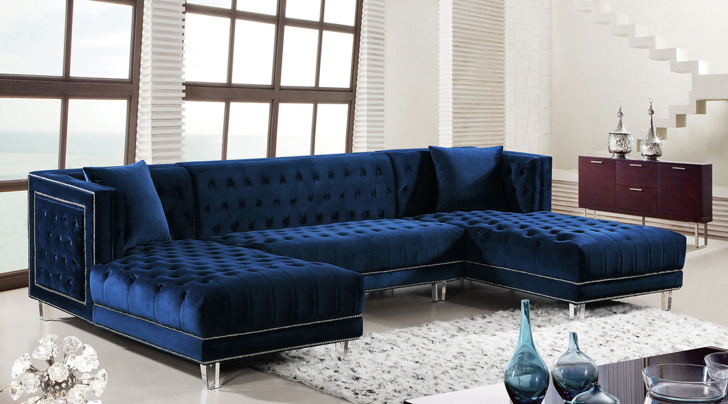 Navy blue/Black sectional sofa