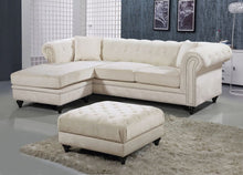 Load image into Gallery viewer, Reversible sectional sofa in white/black velvet fabric
