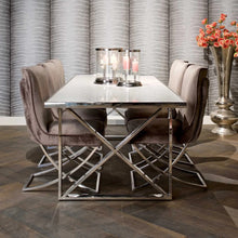 Load image into Gallery viewer, Belled Marble Dining Table with 4 Chair&#39;s
