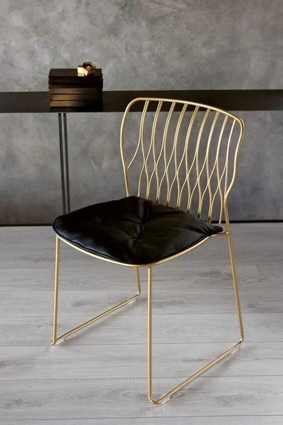 Luxury black velvet Dining chair