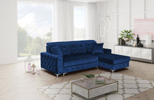 Load image into Gallery viewer, Tufted button design sleeper sectional sofa
