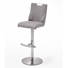 Load image into Gallery viewer, Soho White Glass Bar Table With 4 Jiulia Ice Grey Stools
